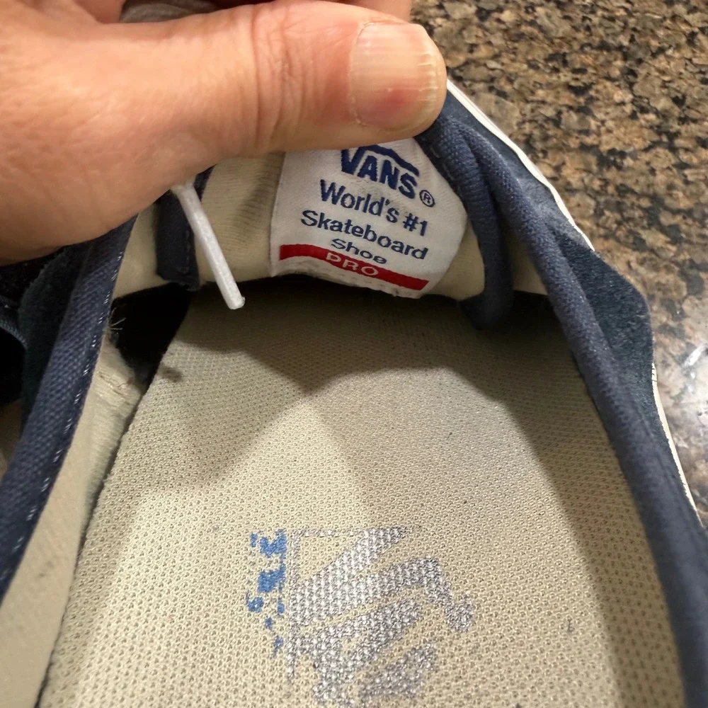 Vans Authentic Pro Navy Blue Suede Low Top Skateboard Shoes Mens 8
